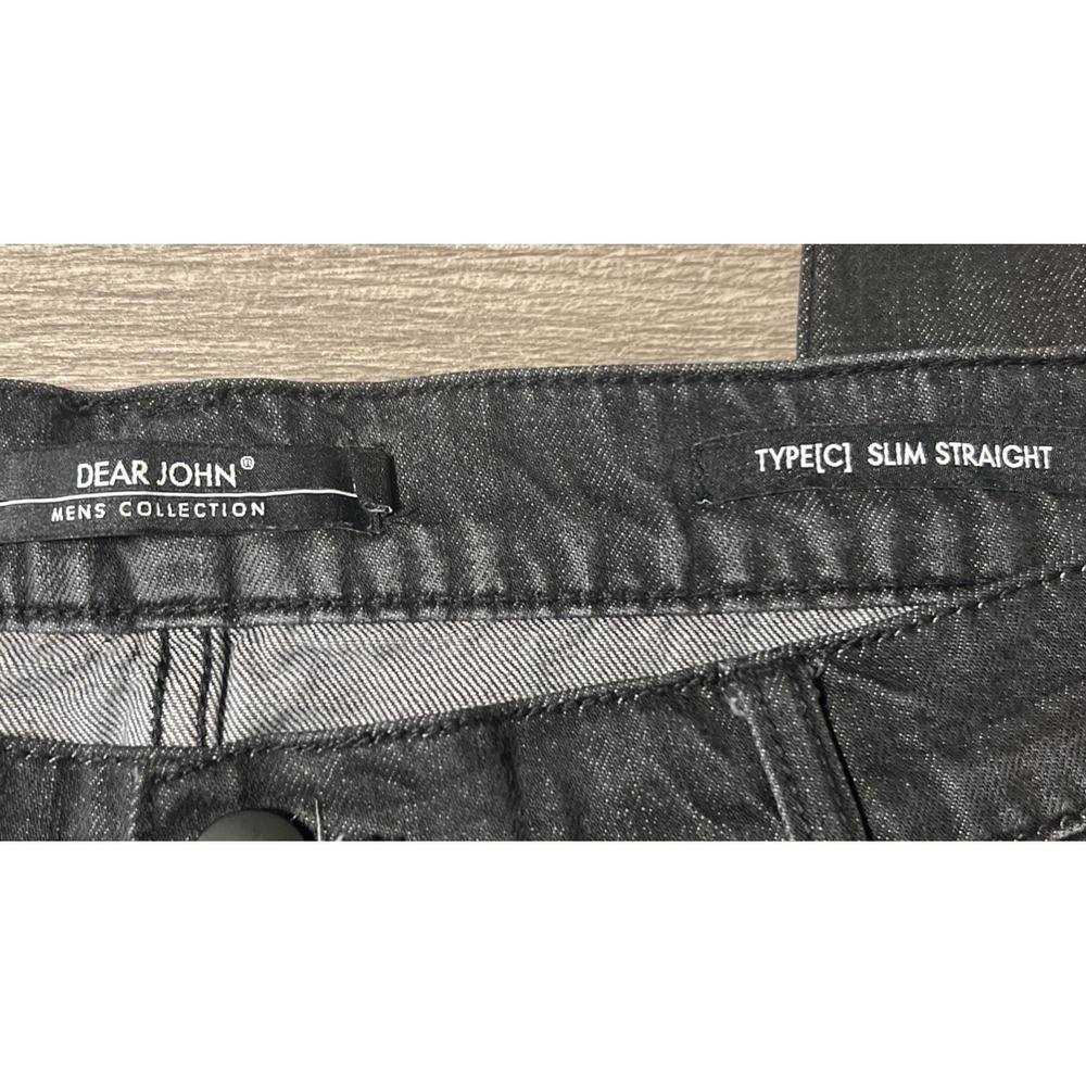 Dear John Men's Collection Type C Slim Straight Black Denim Jeans Size 40x34 - Picture 5 of 11